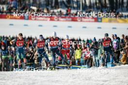 27.01.2024, Goms, Switzerland (SUI): James Clugnet (GBR), Theo Schely (FRA), Lucas Chanavat (FRA), Johannes Hoesflot Klaebo (NOR), Riccardo Bernardi (ITA), (l-r)  - FIS world cup cross-country, individual sprint, Goms (SUI). www.nordicfocus.com. © Modica/NordicFocus. Every downloaded picture is fee-liable.