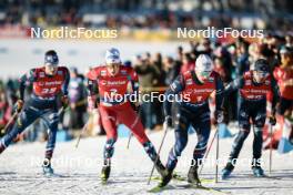 27.01.2024, Goms, Switzerland (SUI): Johannes Hoesflot Klaebo (NOR), Lucas Chanavat (FRA), (l-r)  - FIS world cup cross-country, individual sprint, Goms (SUI). www.nordicfocus.com. © Modica/NordicFocus. Every downloaded picture is fee-liable.