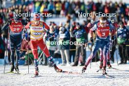 27.01.2024, Goms, Switzerland (SUI): Simone Mocellini (ITA), Harald Oestberg Amundsen (NOR), Ben Ogden (USA), (l-r)  - FIS world cup cross-country, individual sprint, Goms (SUI). www.nordicfocus.com. © Modica/NordicFocus. Every downloaded picture is fee-liable.