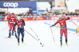 27.01.2024, Goms, Switzerland (SUI): Lucas Chanavat (FRA), Johannes Hoesflot Klaebo (NOR), (l-r)  - FIS world cup cross-country, individual sprint, Goms (SUI). www.nordicfocus.com. © Modica/NordicFocus. Every downloaded picture is fee-liable.