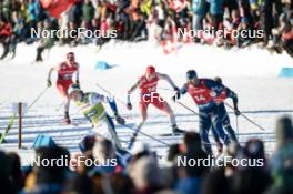 27.01.2024, Goms, Switzerland (SUI): Haavard Solaas Taugboel (NOR), Edvin Anger (SWE), Michael Hellweger (ITA), Richard Jouve (FRA), (l-r)  - FIS world cup cross-country, individual sprint, Goms (SUI). www.nordicfocus.com. © Modica/NordicFocus. Every downloaded picture is fee-liable.