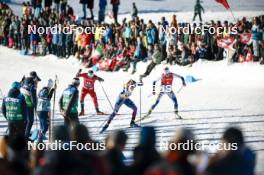 27.01.2024, Goms, Switzerland (SUI): Tiril Udnes Weng (NOR), Jessie Diggins (USA), Frida Karlsson (SWE), (l-r)  - FIS world cup cross-country, individual sprint, Goms (SUI). www.nordicfocus.com. © Modica/NordicFocus. Every downloaded picture is fee-liable.