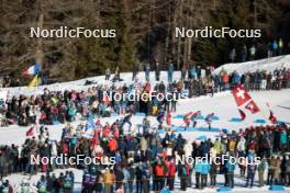 27.01.2024, Goms, Switzerland (SUI): Simone Mocellini (ITA), Gus Schumacher (USA), Janik Riebli (SUI), Harald Oestberg Amundsen (NOR), Ben Ogden (USA), Joni Maki (FIN), (l-r)  - FIS world cup cross-country, individual sprint, Goms (SUI). www.nordicfocus.com. © Modica/NordicFocus. Every downloaded picture is fee-liable.