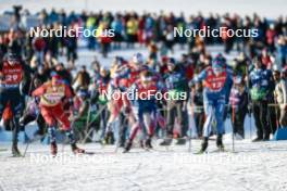 27.01.2024, Goms, Switzerland (SUI): Simone Mocellini (ITA), Harald Oestberg Amundsen (NOR), Ben Ogden (USA), Joni Maki (FIN), (l-r)  - FIS world cup cross-country, individual sprint, Goms (SUI). www.nordicfocus.com. © Modica/NordicFocus. Every downloaded picture is fee-liable.