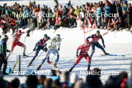 27.01.2024, Goms, Switzerland (SUI): Edvin Anger (SWE), Haavard Solaas Taugboel (NOR), Richard Jouve (FRA), (l-r)  - FIS world cup cross-country, individual sprint, Goms (SUI). www.nordicfocus.com. © Modica/NordicFocus. Every downloaded picture is fee-liable.