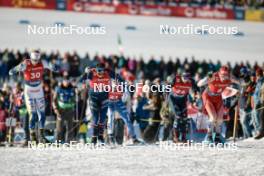27.01.2024, Goms, Switzerland (SUI): Oskar Svensson (SWE), Jules Chappaz (FRA), Federico Pellegrino (ITA), Valerio Grond (SUI), (l-r)  - FIS world cup cross-country, individual sprint, Goms (SUI). www.nordicfocus.com. © Modica/NordicFocus. Every downloaded picture is fee-liable.