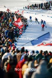 27.01.2024, Goms, Switzerland (SUI): Emil Danielsson (SWE), Federico Pellegrino (ITA), Jules Chappaz (FRA), Michael Hellweger (ITA), Paal Golberg (NOR), (l-r)  - FIS world cup cross-country, individual sprint, Goms (SUI). www.nordicfocus.com. © Modica/NordicFocus. Every downloaded picture is fee-liable.