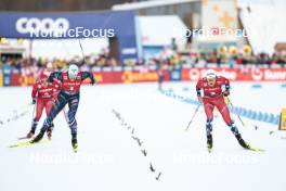 27.01.2024, Goms, Switzerland (SUI): Lucas Chanavat (FRA), Johannes Hoesflot Klaebo (NOR), (l-r)  - FIS world cup cross-country, individual sprint, Goms (SUI). www.nordicfocus.com. © Modica/NordicFocus. Every downloaded picture is fee-liable.