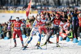 27.01.2024, Goms, Switzerland (SUI): Mathilde Myhrvold (NOR), Maja Dahlqvist (SWE), Coletta Rydzek (GER), (l-r)  - FIS world cup cross-country, individual sprint, Goms (SUI). www.nordicfocus.com. © Modica/NordicFocus. Every downloaded picture is fee-liable.