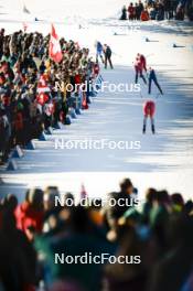 27.01.2024, Goms, Switzerland (SUI): Maja Dahlqvist (SWE), Coletta Rydzek (GER), Mathilde Myhrvold (NOR), Tereza Beranova (CZE), (l-r)  - FIS world cup cross-country, individual sprint, Goms (SUI). www.nordicfocus.com. © Modica/NordicFocus. Every downloaded picture is fee-liable.