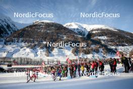 27.01.2024, Goms, Switzerland (SUI): Simone Mocellini (ITA), Harald Oestberg Amundsen (NOR), Ben Ogden (USA), Joni Maki (FIN), (l-r)  - FIS world cup cross-country, individual sprint, Goms (SUI). www.nordicfocus.com. © Modica/NordicFocus. Every downloaded picture is fee-liable.