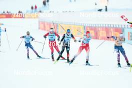 28.01.2024, Goms, Switzerland (SUI): Sophia Laukli (USA), Tiril Udnes Weng (NOR), Katharina Hennig (GER), (l-r)  - FIS world cup cross-country, mass, Goms (SUI). www.nordicfocus.com. © Modica/NordicFocus. Every downloaded picture is fee-liable.