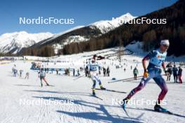 28.01.2024, Goms, Switzerland (SUI): Xavier Mckeever (CAN), Jonas Eriksson (SWE), (l-r)  - FIS world cup cross-country, mass, Goms (SUI). www.nordicfocus.com. © Modica/NordicFocus. Every downloaded picture is fee-liable.