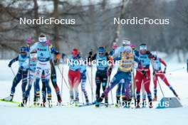28.01.2024, Goms, Switzerland (SUI): Frida Karlsson (SWE), Jessie Diggins (USA), (l-r)  - FIS world cup cross-country, mass, Goms (SUI). www.nordicfocus.com. © Modica/NordicFocus. Every downloaded picture is fee-liable.