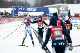 26.01.2024, Goms, Switzerland (SUI): Linn Svahn (SWE), Frida Karlsson (SWE), (l-r)  - FIS world cup cross-country, mixed relay, Goms (SUI). www.nordicfocus.com. © Modica/NordicFocus. Every downloaded picture is fee-liable.