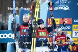 26.01.2024, Goms, Switzerland (SUI): Maja Dahlqvist (SWE), Ebba Andersson (SWE), (l-r)  - FIS world cup cross-country, mixed relay, Goms (SUI). www.nordicfocus.com. © Modica/NordicFocus. Every downloaded picture is fee-liable.