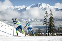 09.02.2024, Canmore, Canada (CAN): Anja Mandeljc (SLO), Jasmin Kahara (FIN), (l-r)  - FIS world cup cross-country, 15km mass, Canmore (CAN). www.nordicfocus.com. © Modica/NordicFocus. Every downloaded picture is fee-liable.
