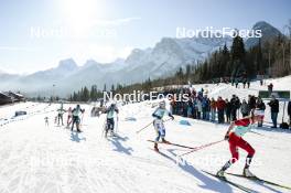 09.02.2024, Canmore, Canada (CAN): Katharina Hennig (GER), Flora Dolci (FRA), Jonna Sundling (SWE), Astrid Oeyre Slind (NOR), (l-r)  - FIS world cup cross-country, 15km mass, Canmore (CAN). www.nordicfocus.com. © Modica/NordicFocus. Every downloaded picture is fee-liable.