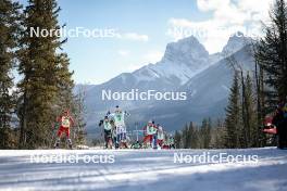 09.02.2024, Canmore, Canada (CAN): Harald Oestberg Amundsen (NOR), Friedrich Moch (GER), Jules Lapierre (FRA), Jens Burman (SWE), Didrik Toenseth (NOR), (l-r)  - FIS world cup cross-country, 15km mass, Canmore (CAN). www.nordicfocus.com. © Modica/NordicFocus. Every downloaded picture is fee-liable.