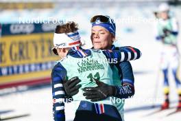 09.02.2024, Canmore, Canada (CAN): Delphine Claudel (FRA), Flora Dolci (FRA), (l-r)  - FIS world cup cross-country, 15km mass, Canmore (CAN). www.nordicfocus.com. © Modica/NordicFocus. Every downloaded picture is fee-liable.