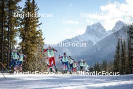 09.02.2024, Canmore, Canada (CAN): Thomas Maloney Westgaard (IRL), Scott Patterson (USA), Didrik Toenseth (NOR), Perttu Hyvarinen (FIN), (l-r)  - FIS world cup cross-country, 15km mass, Canmore (CAN). www.nordicfocus.com. © Modica/NordicFocus. Every downloaded picture is fee-liable.