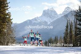 09.02.2024, Canmore, Canada (CAN): Paal Golberg (NOR), Andrew Musgrave (GBR), Gus Schumacher (USA), (l-r)  - FIS world cup cross-country, 15km mass, Canmore (CAN). www.nordicfocus.com. © Modica/NordicFocus. Every downloaded picture is fee-liable.