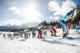 09.02.2024, Canmore, Canada (CAN): Jonas Baumann (SUI), Edvin Anger (SWE), Scott Patterson (USA), Mattis Stenshagen (NOR), Remi Lindholm (FIN), (l-r)  - FIS world cup cross-country, 15km mass, Canmore (CAN). www.nordicfocus.com. © Modica/NordicFocus. Every downloaded picture is fee-liable.