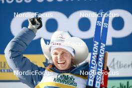 09.02.2024, Canmore, Canada (CAN): Jessie Diggins (USA) - FIS world cup cross-country, 15km mass, Canmore (CAN). www.nordicfocus.com. © Modica/NordicFocus. Every downloaded picture is fee-liable.
