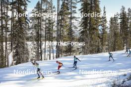 09.02.2024, Canmore, Canada (CAN): Friedrich Moch (GER), Harald Oestberg Amundsen (NOR), Jules Chappaz (FRA), Andrew Musgrave (GBR), (l-r)  - FIS world cup cross-country, 15km mass, Canmore (CAN). www.nordicfocus.com. © Modica/NordicFocus. Every downloaded picture is fee-liable.