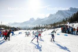 09.02.2024, Canmore, Canada (CAN): Sophia Laukli (USA), Astrid Oeyre Slind (NOR), Delphine Claudel (FRA), (l-r)  - FIS world cup cross-country, 15km mass, Canmore (CAN). www.nordicfocus.com. © Modica/NordicFocus. Every downloaded picture is fee-liable.