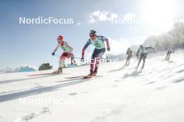 09.02.2024, Canmore, Canada (CAN): Cyril Faehndrich (SUI), Scott Patterson (USA), Jules Chappaz (FRA), (l-r)  - FIS world cup cross-country, 15km mass, Canmore (CAN). www.nordicfocus.com. © Modica/NordicFocus. Every downloaded picture is fee-liable.