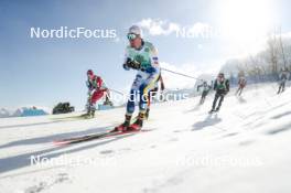 09.02.2024, Canmore, Canada (CAN): Erik Valnes (NOR), Calle Halfvarsson (SWE), Simone Dapra (ITA), (l-r)  - FIS world cup cross-country, 15km mass, Canmore (CAN). www.nordicfocus.com. © Modica/NordicFocus. Every downloaded picture is fee-liable.