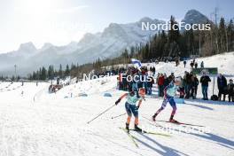 09.02.2024, Canmore, Canada (CAN): Patricija Eiduka (LAT), Rosie Brennan (USA), (l-r)  - FIS world cup cross-country, 15km mass, Canmore (CAN). www.nordicfocus.com. © Modica/NordicFocus. Every downloaded picture is fee-liable.