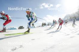 09.02.2024, Canmore, Canada (CAN): Paal Golberg (NOR), Johan Haeggstroem (SWE), Jens Burman (SWE), Simen Hegstad Krueger (NOR), (l-r)  - FIS world cup cross-country, 15km mass, Canmore (CAN). www.nordicfocus.com. © Modica/NordicFocus. Every downloaded picture is fee-liable.