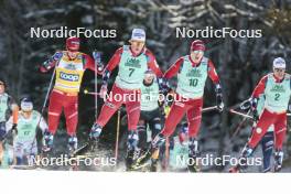 09.02.2024, Canmore, Canada (CAN): Johannes Hoesflot Klaebo (NOR), Erik Valnes (NOR), (l-r)  - FIS world cup cross-country, 15km mass, Canmore (CAN). www.nordicfocus.com. © Modica/NordicFocus. Every downloaded picture is fee-liable.