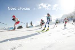 09.02.2024, Canmore, Canada (CAN): Beda Klee (SUI), Antoine Cyr (CAN), William Poromaa (SWE), (l-r)  - FIS world cup cross-country, 15km mass, Canmore (CAN). www.nordicfocus.com. © Modica/NordicFocus. Every downloaded picture is fee-liable.