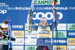 09.02.2024, Canmore, Canada (CAN): Delphine Claudel (FRA), Jessie Diggins (USA), (l-r)  - FIS world cup cross-country, 15km mass, Canmore (CAN). www.nordicfocus.com. © Modica/NordicFocus. Every downloaded picture is fee-liable.