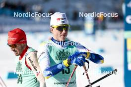 09.02.2024, Canmore, Canada (CAN): Jonas Baumann (SUI), William Poromaa (SWE), (l-r)  - FIS world cup cross-country, 15km mass, Canmore (CAN). www.nordicfocus.com. © Modica/NordicFocus. Every downloaded picture is fee-liable.