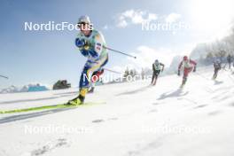 09.02.2024, Canmore, Canada (CAN): William Poromaa (SWE), Lucas Boegl (GER), Mattis Stenshagen (NOR), (l-r)  - FIS world cup cross-country, 15km mass, Canmore (CAN). www.nordicfocus.com. © Modica/NordicFocus. Every downloaded picture is fee-liable.