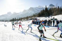 09.02.2024, Canmore, Canada (CAN): Victoria Carl (GER), Teresa Stadlober (AUT), Frida Karlsson (SWE), Katharina Hennig (GER), (l-r)  - FIS world cup cross-country, 15km mass, Canmore (CAN). www.nordicfocus.com. © Modica/NordicFocus. Every downloaded picture is fee-liable.