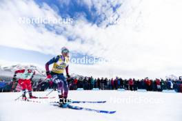 10.02.2024, Canmore, Canada (CAN): Tiril Udnes Weng (NOR), Jessie Diggins (USA), (l-r)  - FIS world cup cross-country, individual sprint, Canmore (CAN). www.nordicfocus.com. © Modica/NordicFocus. Every downloaded picture is fee-liable.