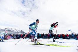 10.02.2024, Canmore, Canada (CAN): Jasmi Joensuu (FIN), Laura Gimmler (NOR), (l-r)  - FIS world cup cross-country, individual sprint, Canmore (CAN). www.nordicfocus.com. © Modica/NordicFocus. Every downloaded picture is fee-liable.