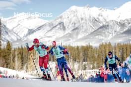 10.02.2024, Canmore, Canada (CAN): Haavard Solaas Taugboel (NOR), Ben Ogden (USA), Federico Pellegrino (ITA), (l-r)  - FIS world cup cross-country, individual sprint, Canmore (CAN). www.nordicfocus.com. © Modica/NordicFocus. Every downloaded picture is fee-liable.