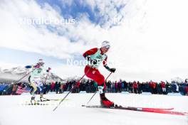 10.02.2024, Canmore, Canada (CAN): Frida Karlsson (SWE), Tiril Udnes Weng (NOR), (l-r)  - FIS world cup cross-country, individual sprint, Canmore (CAN). www.nordicfocus.com. © Modica/NordicFocus. Every downloaded picture is fee-liable.