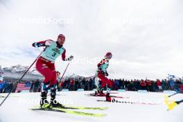 10.02.2024, Canmore, Canada (CAN): Kristine Stavaas Skistad (NOR), Anne Kjersti Kalvaa (NOR), (l-r)  - FIS world cup cross-country, individual sprint, Canmore (CAN). www.nordicfocus.com. © Modica/NordicFocus. Every downloaded picture is fee-liable.