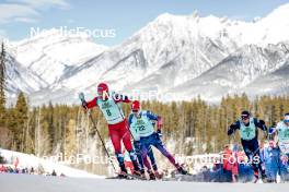 10.02.2024, Canmore, Canada (CAN): Haavard Solaas Taugboel (NOR), Ben Ogden (USA), Federico Pellegrino (ITA), (l-r)  - FIS world cup cross-country, individual sprint, Canmore (CAN). www.nordicfocus.com. © Modica/NordicFocus. Every downloaded picture is fee-liable.