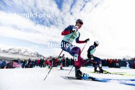 10.02.2024, Canmore, Canada (CAN): Logan Diekmann (USA), Lucas Chanavat (FRA), (l-r)  - FIS world cup cross-country, individual sprint, Canmore (CAN). www.nordicfocus.com. © Modica/NordicFocus. Every downloaded picture is fee-liable.