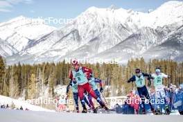 10.02.2024, Canmore, Canada (CAN): Renaud Jay (FRA), Haavard Solaas Taugboel (NOR), Federico Pellegrino (ITA), Johan Haeggstroem (SWE), (l-r)  - FIS world cup cross-country, individual sprint, Canmore (CAN). www.nordicfocus.com. © Modica/NordicFocus. Every downloaded picture is fee-liable.