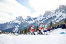 10.02.2024, Canmore, Canada (CAN): Frida Karlsson (SWE), Kristine Stavaas Skistad (NOR), Nadine Faehndrich (SUI), Jonna Sundling (SWE), (l-r)  - FIS world cup cross-country, individual sprint, Canmore (CAN). www.nordicfocus.com. © Modica/NordicFocus. Every downloaded picture is fee-liable.