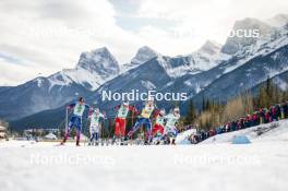 10.02.2024, Canmore, Canada (CAN): Julia Kern (USA), Maja Dahlqvist (SWE), Mathilde Myhrvold (NOR), Jessie Diggins (USA), Tiril Udnes Weng (NOR), Johanna Hagstroem (SWE), (l-r)  - FIS world cup cross-country, individual sprint, Canmore (CAN). www.nordicfocus.com. © Modica/NordicFocus. Every downloaded picture is fee-liable.